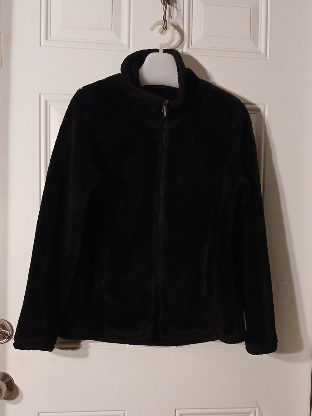 32 Degrees Black Fleece Zip-Front Jacket - Women's